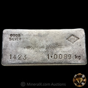 1.0023kg (Kilo) SRM Stanley Robert Mitchell Refiners Australia Vintage Silver Bar
