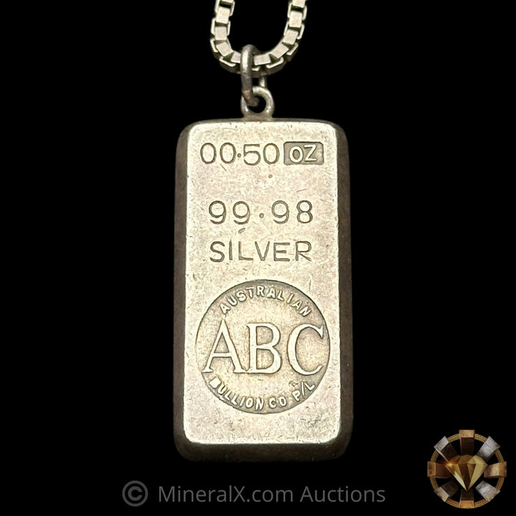 0.5oz ABC Australian Bullion Company Vintage Silver Pendant With Chain