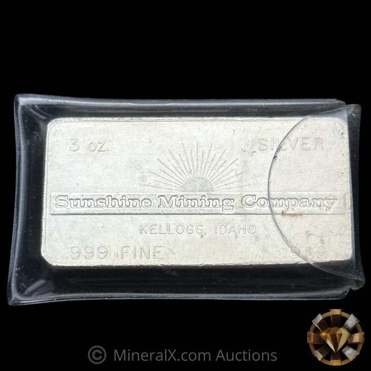 3oz W H Foster Sunshine Mining Company Vintage Silver Bar
