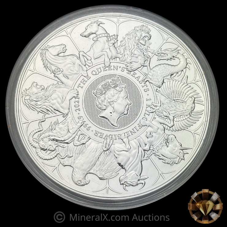 Kilo 2021 500 Pounds The Queens Beast Silver Round Coin