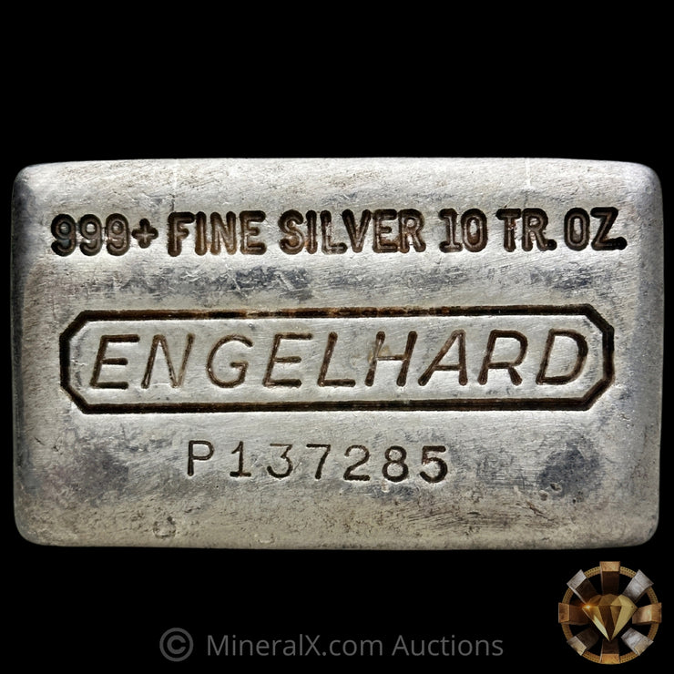 10oz Engelhard Waffleback Vintage Silver Bar With Reverse Impression