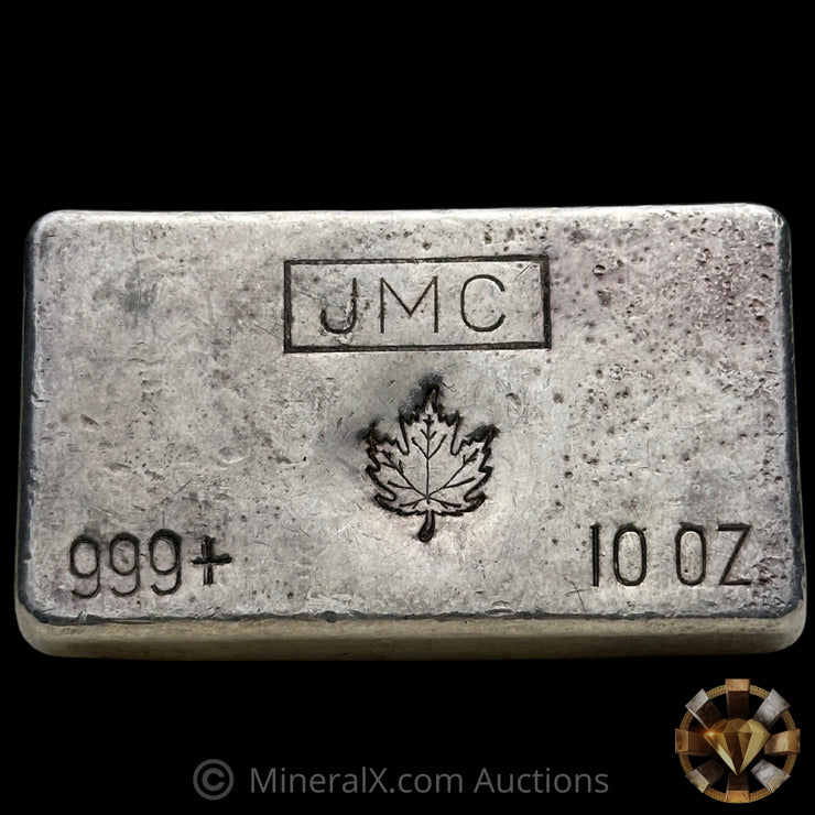 10oz JMC Johnson Matthey Maple Leaf Vintage Silver Bar