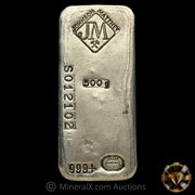 500g JM Johnson Matthey Vintage Silver Bar