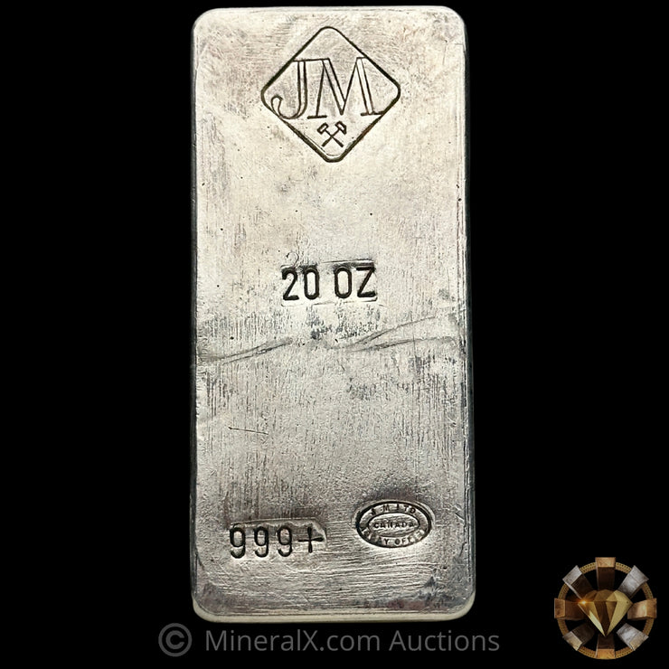 20oz JM Johnson Matthey Reverse Stamp Vintage Silver Bar