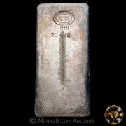 20oz Johnson Matthey London Refiners Melters Vintage Silver Bar With Waffleback Reverse