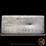 1.010kg (Kilo) MG Matthey Garrett Australia Vintage Silver Bar