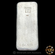 500g (1/2Kilo) "F" Fraccari Vintage Silver Bar