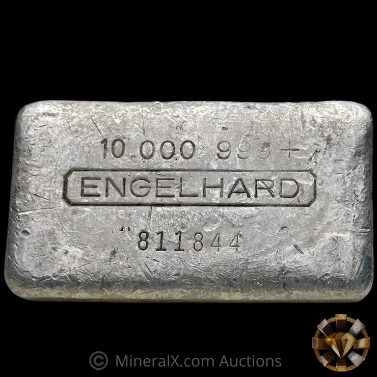 10oz Engelhard 3rd Series "Full 8" Double Partial X Prefix 6 Digit Vintage Silver Bar