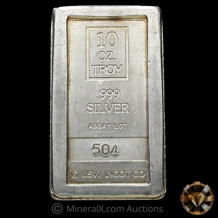 10oz C Rhyne & Associates Rare USVI Ingot Co Vintage Silver Stacker Bar