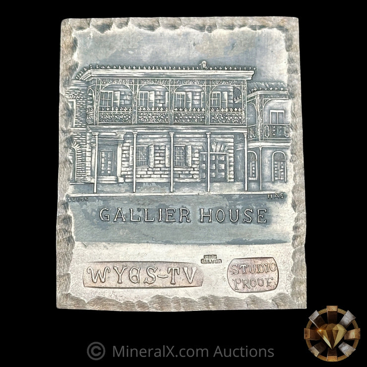 2.15oz H Alvin Sharpe "Gallier House" Studio Proof Vintage Silver Bar