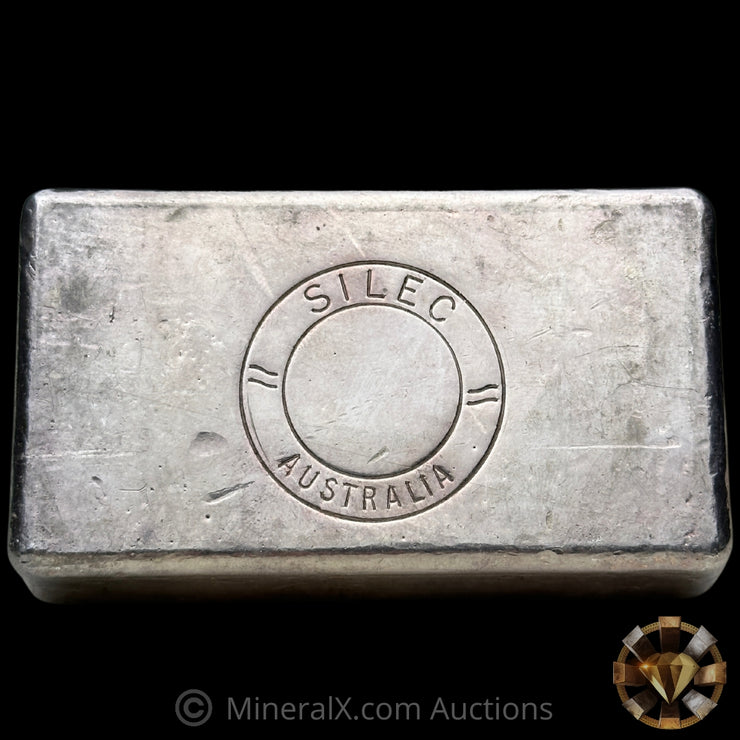 Kilo Engelhard Australia Reverse Stamp Vintage Silver Bar With Rare SILEC Counterstamp