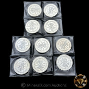 x10 1oz JM Johnson Matthey Freedom Vintage Silver Coin Lot