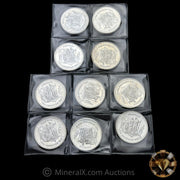 x10 1oz JM Johnson Matthey Freedom Vintage Silver Coin Lot