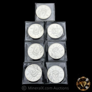 x7 1oz Engelhard Liberty Trade Vintage Silver Coin Lot