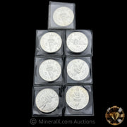 x7 1oz Engelhard Liberty Trade Vintage Silver Coin Lot