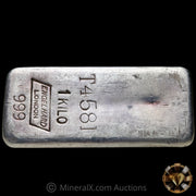 Kilo Engelhard London Rare T Prefix Vintage Silver Bar