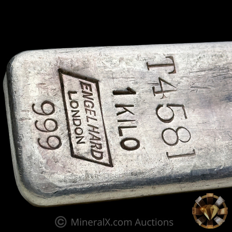 Kilo Engelhard London Rare T Prefix Vintage Silver Bar