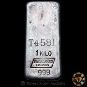 Kilo Engelhard London Rare T Prefix Vintage Silver Bar