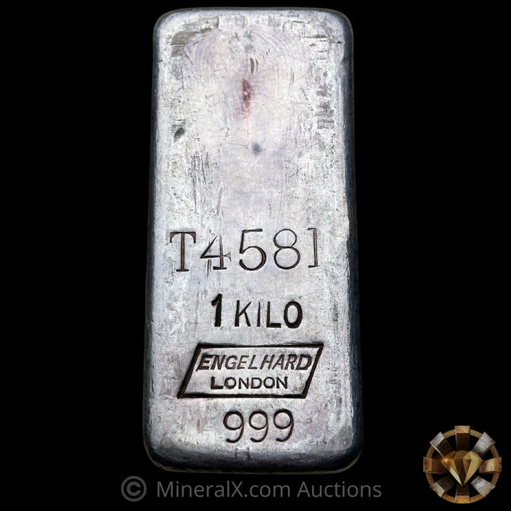 Kilo Engelhard London Rare T Prefix Vintage Silver Bar