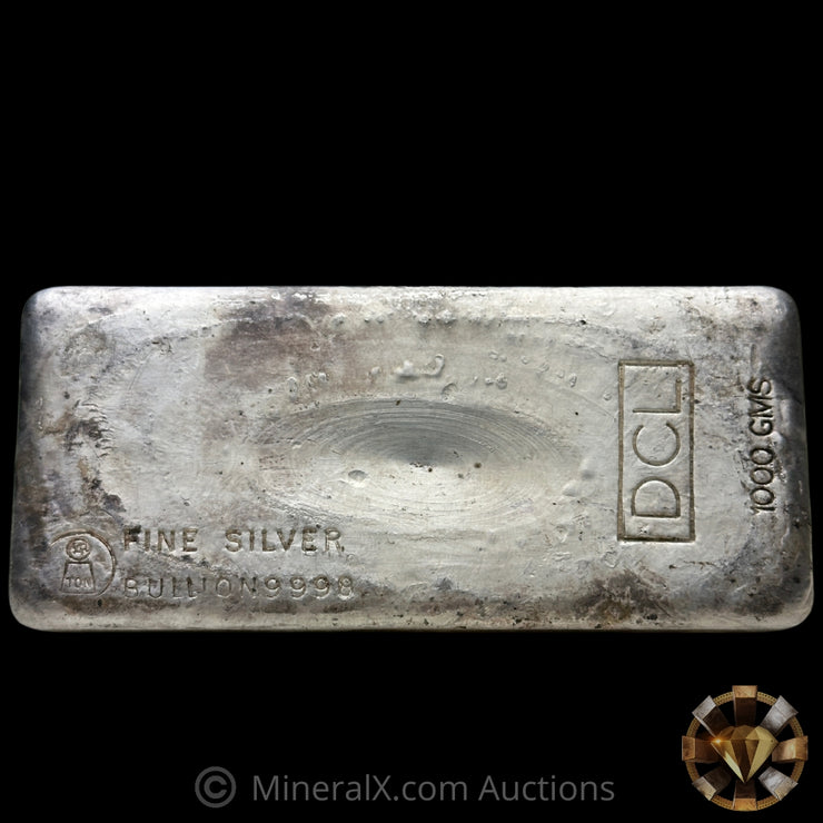 1000g (Kilo) Harrington Metallurgy Ltd Australia Vintage Silver Bar with DCL Counterstamp