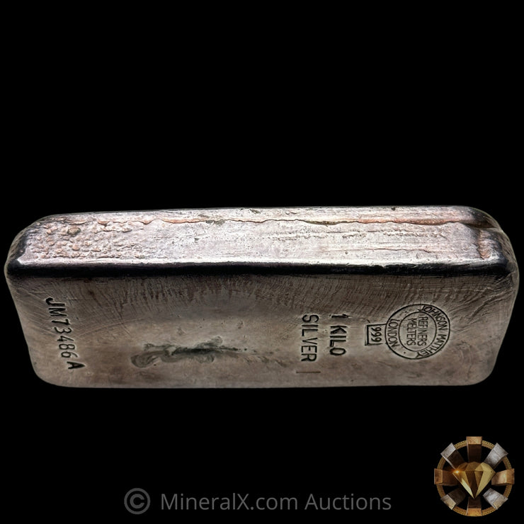 Kilo JM Johnson Matthey London Melters & Refiners "With Serial Variety" Vintage Silver Bar