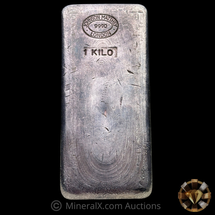 Kilo Johnson Matthey JM London Rare 9990 Small Hallmark Variety Vintage Silver Bar