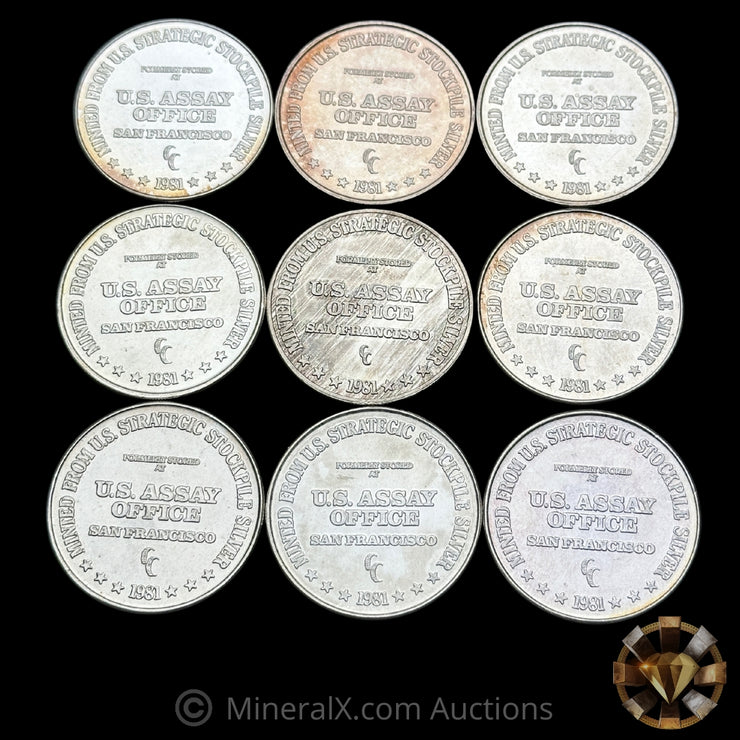 x9 1oz Silver Trade Unit Vintage Silver Coin Lot