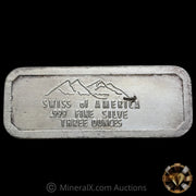 3oz Swiss Of America Draper Mint Vintage Silver Bar