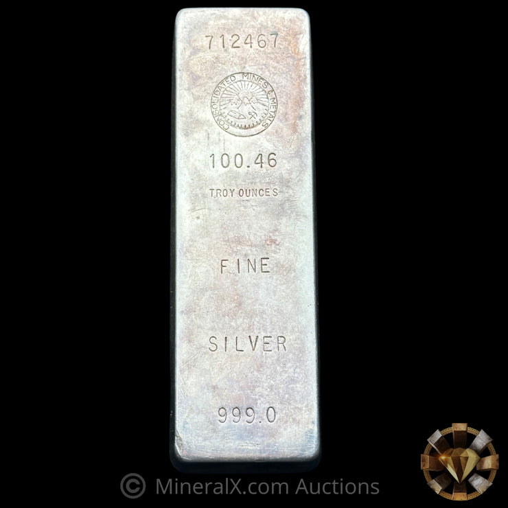 100.46oz Consolidated Mines & Metals Vintage Silver Bar