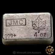 4oz JMC Johnson Matthey Maple Leaf Vintage Silver Bar