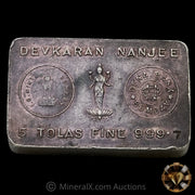 5Tolas Devkaran Nanjee Bombay Vintage Silver Bar