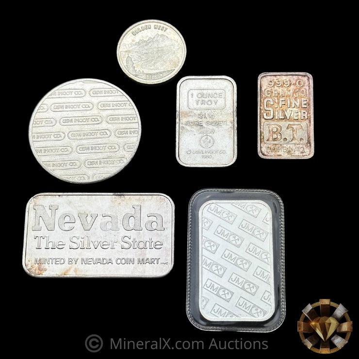 4.82oz Misc Vintage Silver Bar & Coin Lot