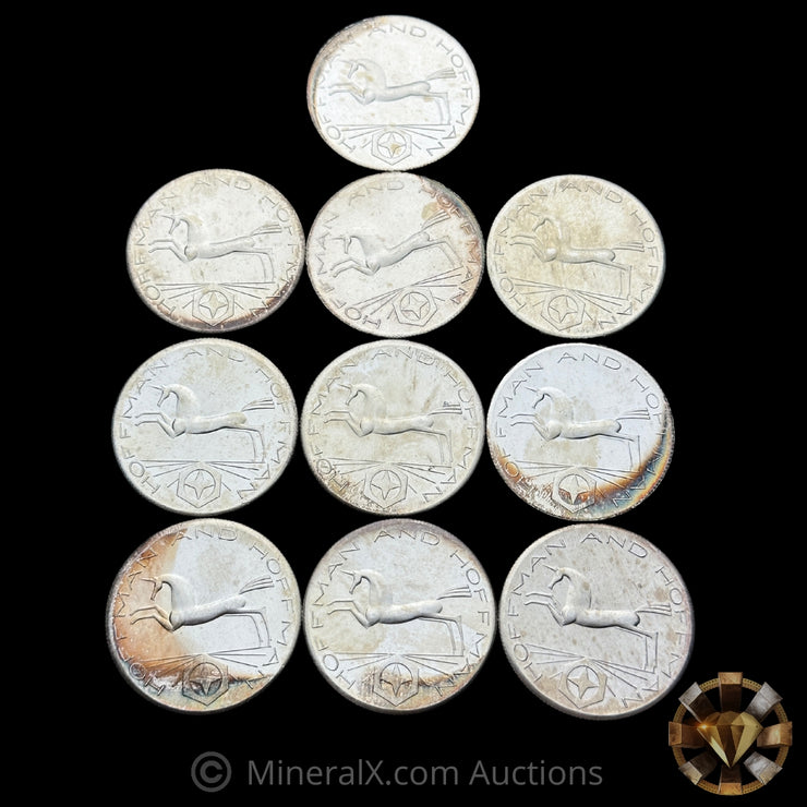 x10 1oz Hoffman And Hoffman Vintage Silver Coin Lot