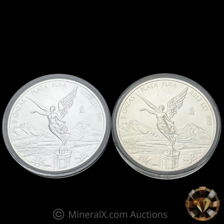 x2 5oz 2013 Libertad Silver Coin Lot