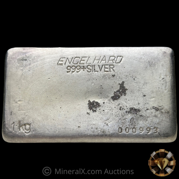Kilo Engelhard Australia Vintage Silver Bar With Low Serial