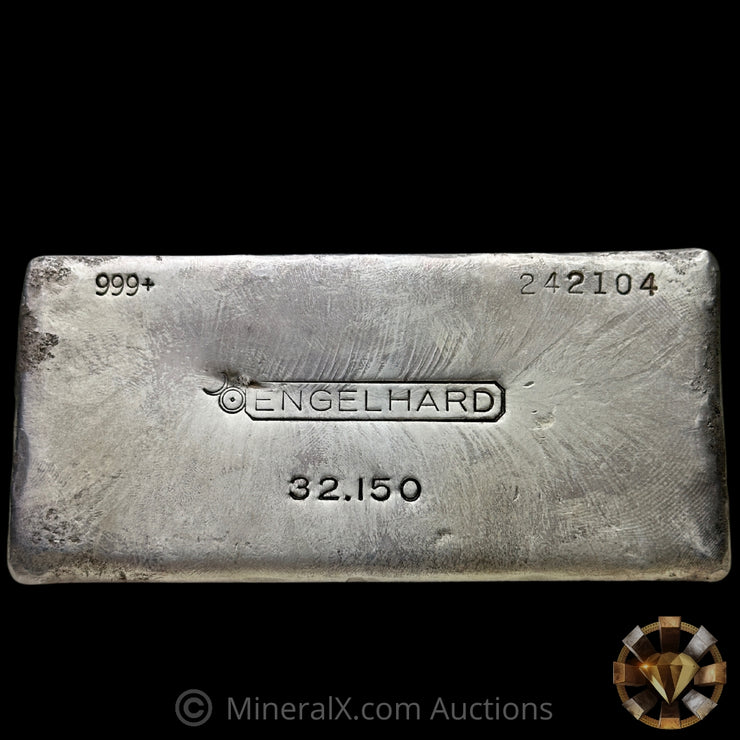 32.150 Engelhard 4th Series Bull Logo Vintage Silver Bar