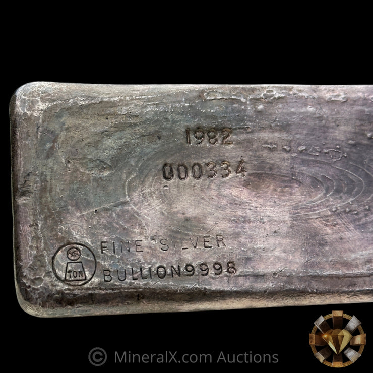 50oz Harrington Metallurgy Ltd Australia Vintage Silver Bar With Unique Reverse Logo Impression