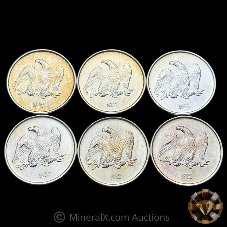 x6 1oz 1982 CMX Seattle Vintage Silver Coins