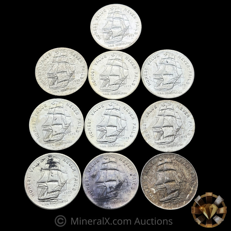 x10 1oz 1973 Constitutional Mint CMI "Honest Value Never Fails" Vintage Silver Coin Lot