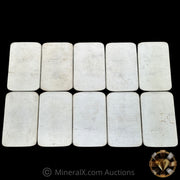 x10 1oz Sharps Pixley & Co London Bullion Brokers No Serial Variety Vintage Silver Bar Lot