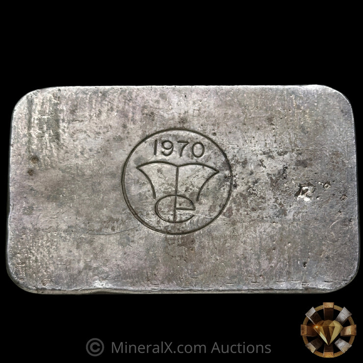 25oz Comstock Mold Vintage Silver Bar With Rare Unique 1970 Dated Counterstamp