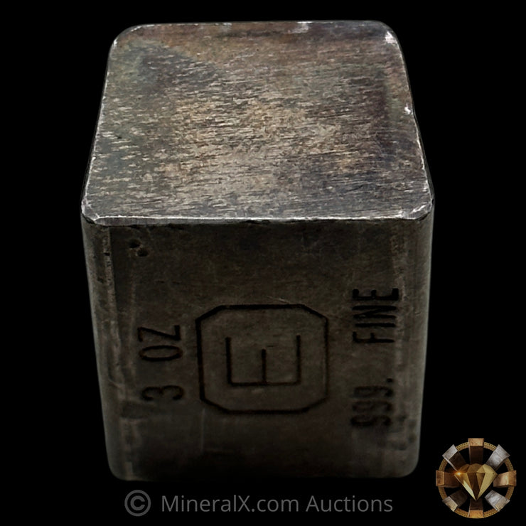3oz Engelhard E Logo Industrial Extruded Vintage Silver Bar