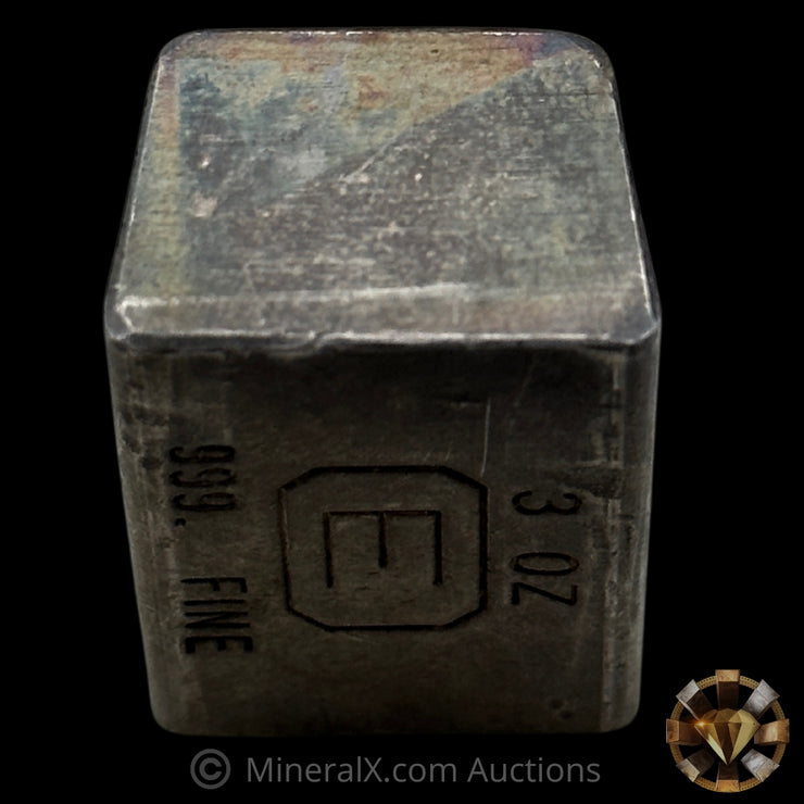 3oz Engelhard E Logo Industrial Extruded Vintage Silver Bar