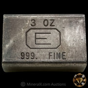 3oz Engelhard E Logo Industrial Extruded Vintage Silver Bar