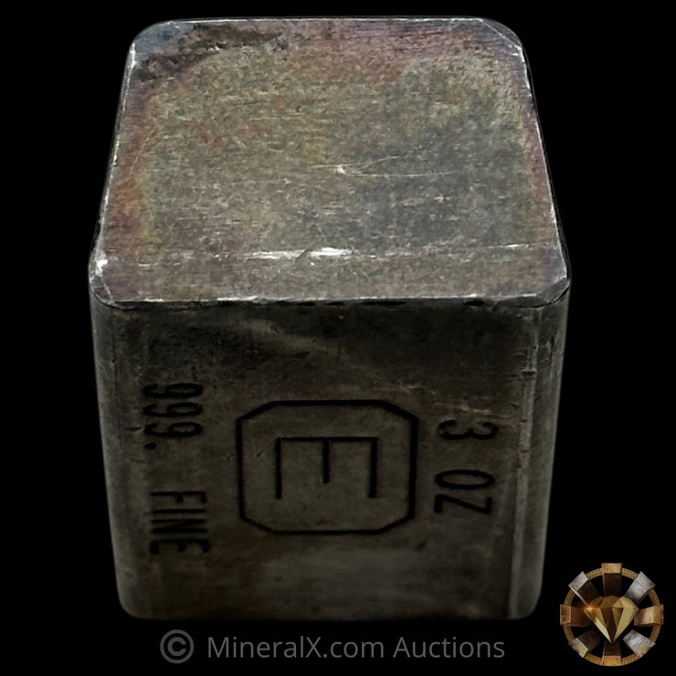 3oz Engelhard E Logo Industrial Extruded Vintage Silver Bar