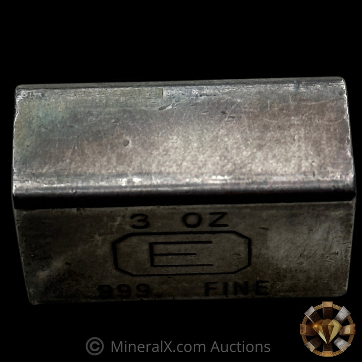 3oz Engelhard E Logo Industrial Extruded Vintage Silver Bar