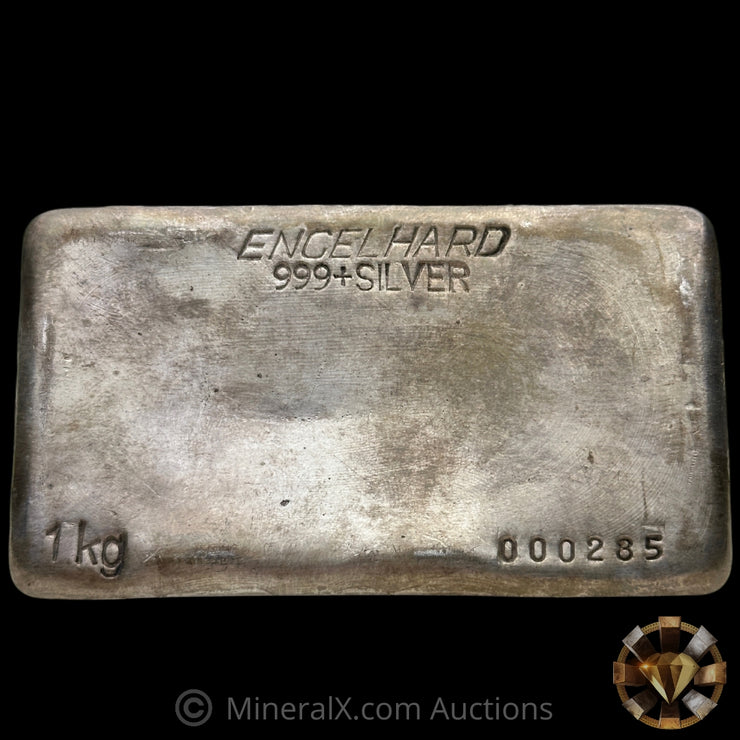 Kilo Engelhard Australia Vintage Silver Bar With Low Serial