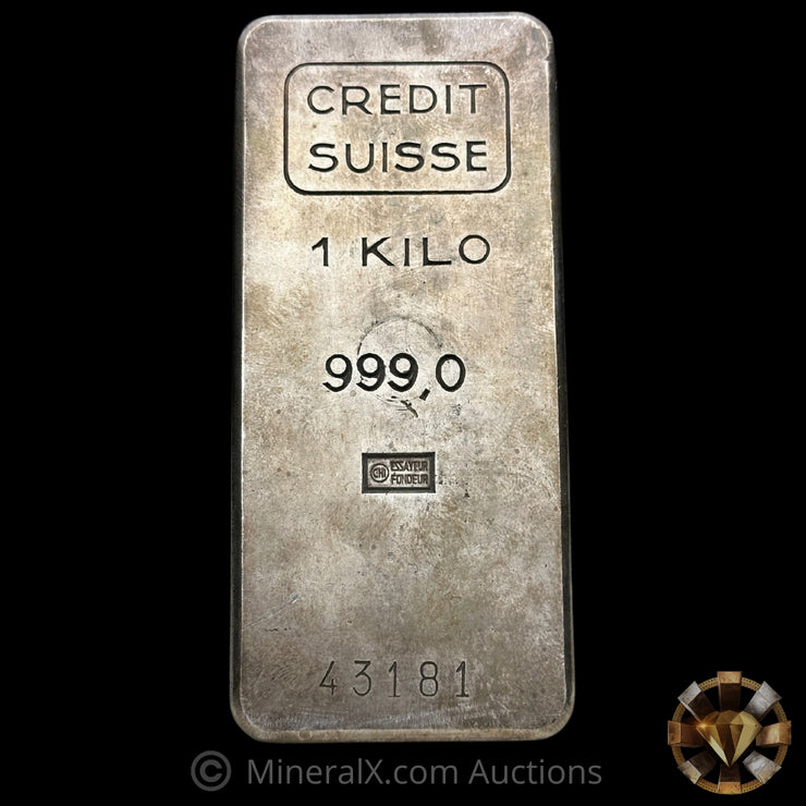 Kilo Credit Suisse Vintage Silver Bar