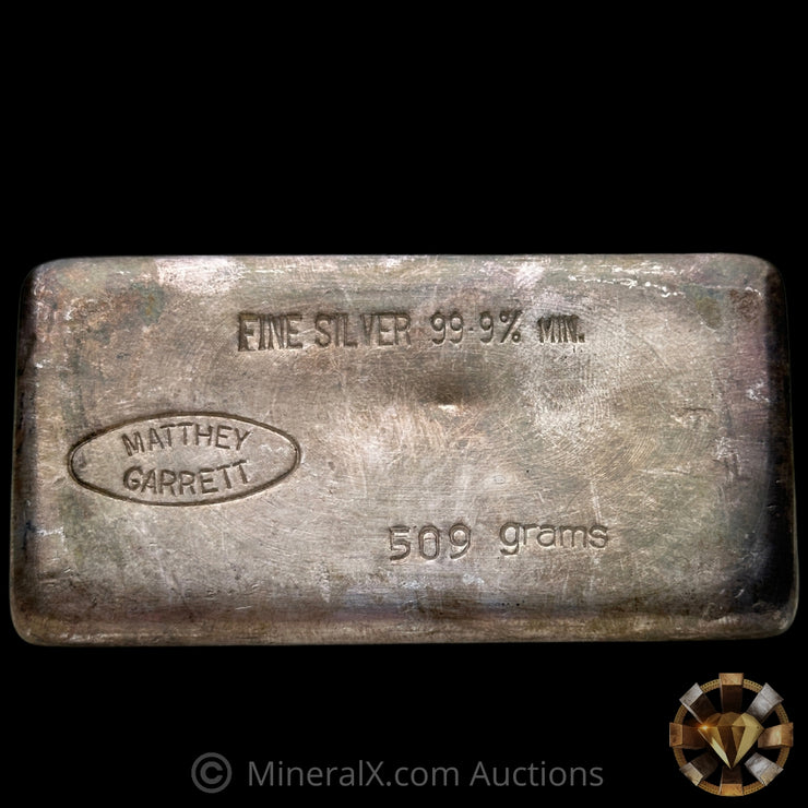 509g MG Matthey Garrett Australia Vintage Silver Bar