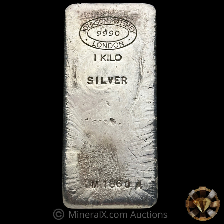 Kilo Johnson Matthey London Small JM Prefix Variety Vintage Silver Bar